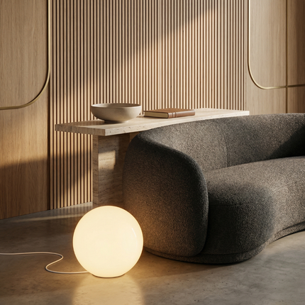 Modern Floor Lamp | Globe-Shaped Shade with Soft Light Diffusion | Minimalist Design for Living Room Elegance 4