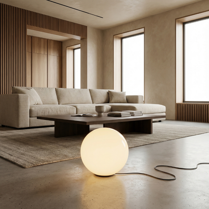 Modern Floor Lamp | Globe-Shaped Shade with Soft Light Diffusion | Minimalist Design for Living Room Elegance 6
