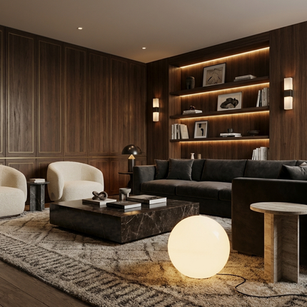 Modern Floor Lamp | Globe-Shaped Shade with Soft Light Diffusion | Minimalist Design for Living Room Elegance 7