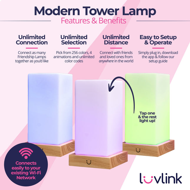 Modern Friendship Lamp with Stylish Timber & Frosted Glass Design | Instant Connection for Meaningful Relationships 1