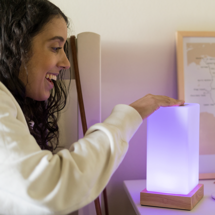 Modern Friendship Lamp with Stylish Timber & Frosted Glass Design | Instant Connection for Meaningful Relationships 4