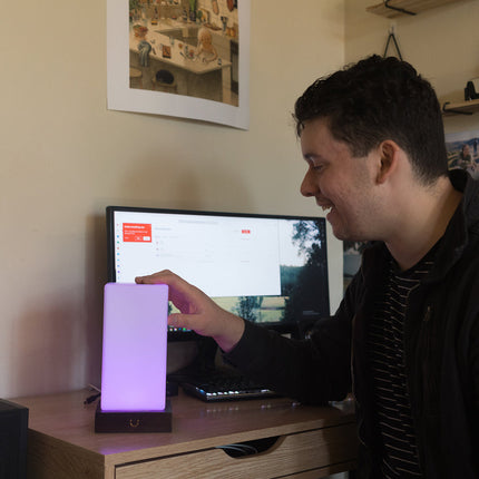 Modern Friendship Lamp with Stylish Timber & Frosted Glass Design | Instant Connection for Meaningful Relationships 5