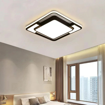 Modern Geometric LED Ceiling Light with Remote Control & Adjustable Brightness for Customizable Ambiance 0