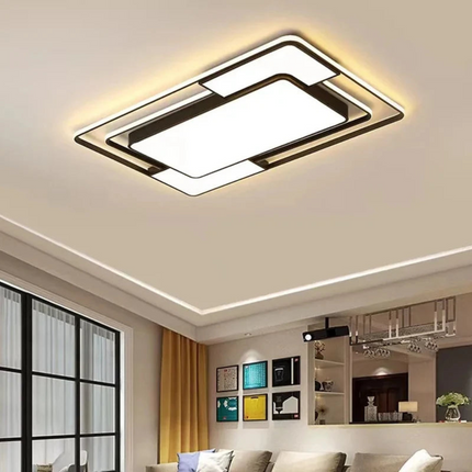 Modern Geometric LED Ceiling Light with Remote Control & Adjustable Brightness for Customizable Ambiance 1