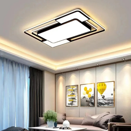 Modern Geometric LED Ceiling Light with Remote Control & Adjustable Brightness for Customizable Ambiance 2