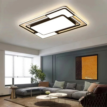 Modern Geometric LED Ceiling Light with Remote Control & Adjustable Brightness for Customizable Ambiance 3