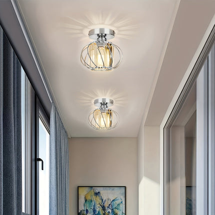 Modern Industrial | Flush Mount Ceiling Light with Glass Shade | Elegant Design for Stylish Illumination 2
