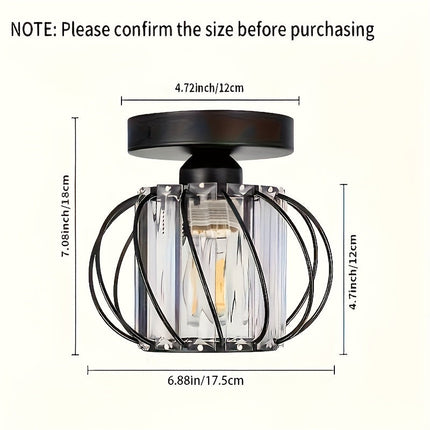 Modern Industrial | Flush Mount Ceiling Light with Glass Shade | Elegant Design for Stylish Illumination 5