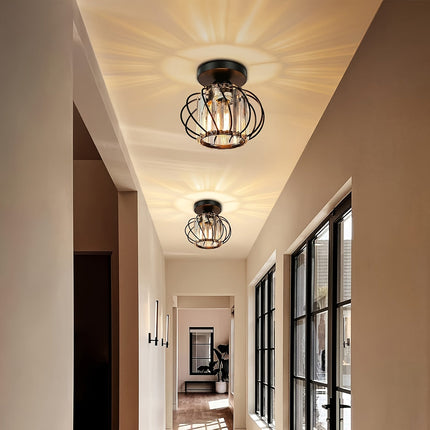 Modern Industrial | Flush Mount Ceiling Light with Glass Shade | Elegant Design for Stylish Illumination 7