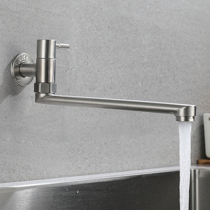 Modern Kitchen Faucet | Stainless Steel Pot Filler with Swivel Spout | Wall Mounted Design for Easy Access 0
