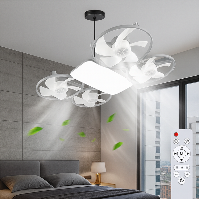 Modern LED Ceiling Fan | Flush Mount Design with Dimmable Light | Space-Saving Solution for Enhanced Comfort 1