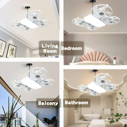 Modern LED Ceiling Fan | Flush Mount Design with Dimmable Light | Space-Saving Solution for Enhanced Comfort 5