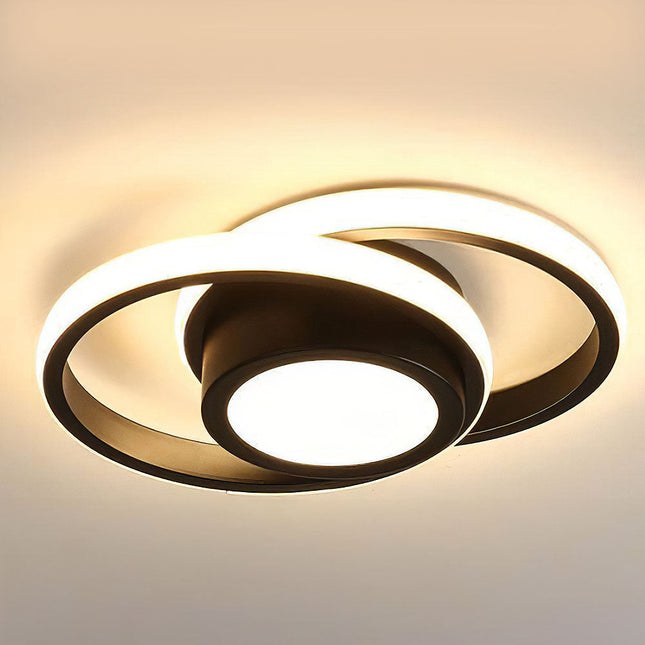 Modern LED Ceiling Light | Sleek Double Ring Design with Energy Efficiency | Versatile Fixture for Contemporary Spaces 0