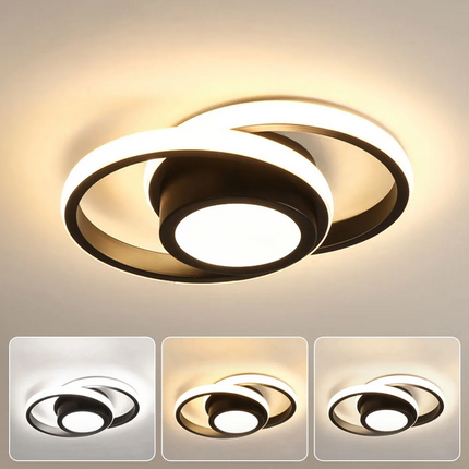 Modern LED Ceiling Light | Sleek Double Ring Design with Energy Efficiency | Versatile Fixture for Contemporary Spaces 3