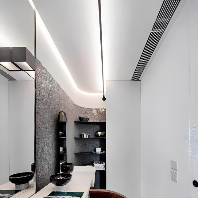 Modern Linear LED Strip Light with Rotatable Base for Adjustable Illumination 0