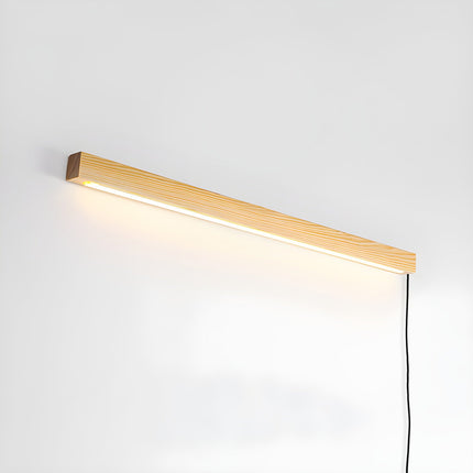 Modern Linear Wood LED Wall Light Fixture with Adjustable Height | Sleek Design for Contemporary Interiors 2