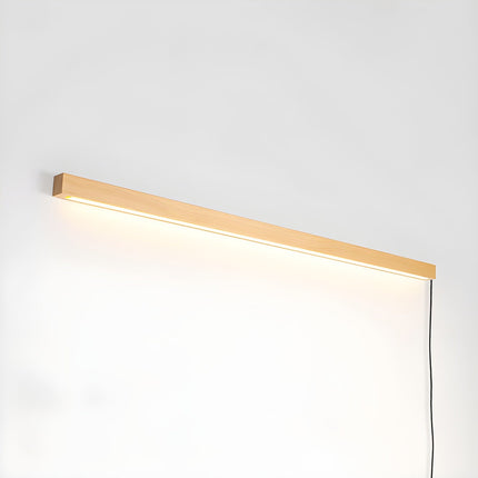 Modern Linear Wood LED Wall Light Fixture with Adjustable Height | Sleek Design for Contemporary Interiors 4