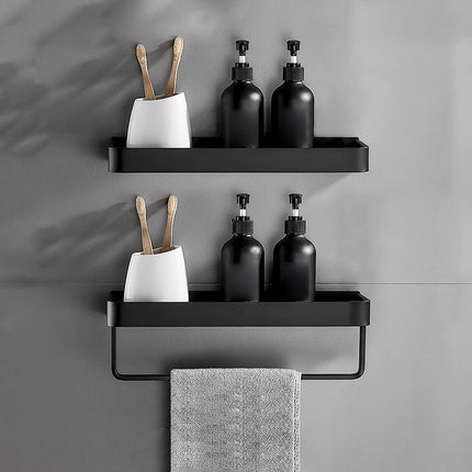 Modern Matt Black Bathroom Accessories Set with Multiple Shelf Options | Durable Stainless Steel for Stylish Organization 11
