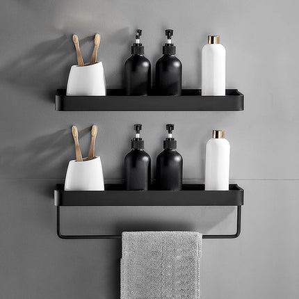 Modern Matt Black Bathroom Accessories Set with Multiple Shelf Options | Durable Stainless Steel for Stylish Organization 12