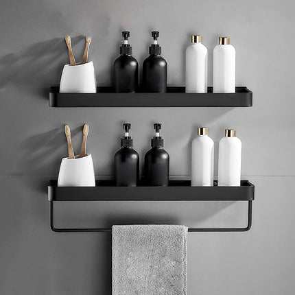 Modern Matt Black Bathroom Accessories Set with Multiple Shelf Options | Durable Stainless Steel for Stylish Organization 19