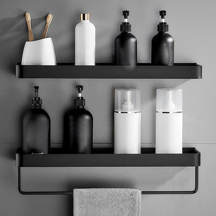 Modern Matt Black Bathroom Accessories Set with Multiple Shelf Options | Durable Stainless Steel for Stylish Organization 2
