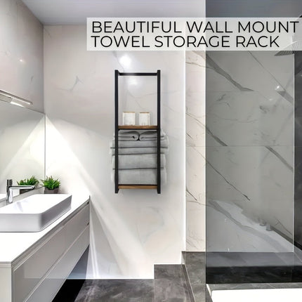 Modern Metal Towel Rack with Waterproof Shelf for Stylish Bathroom Storage 2