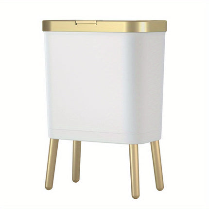 Modern Odour-Sealing Trash Can | 15L Stylish Waste Bin with Elevated Legs for Clean Living Spaces 0