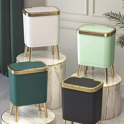 Modern Odour-Sealing Trash Can | 15L Stylish Waste Bin with Elevated Legs for Clean Living Spaces 2