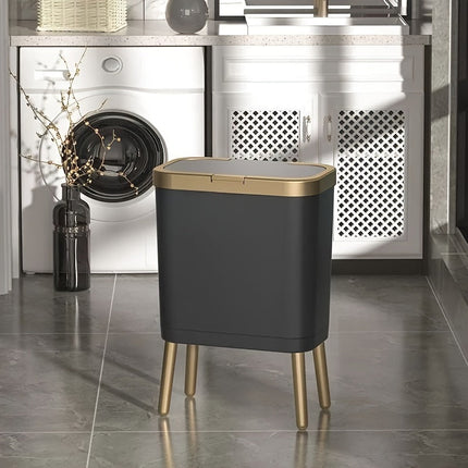 Modern Odour-Sealing Trash Can | 15L Stylish Waste Bin with Elevated Legs for Clean Living Spaces 3