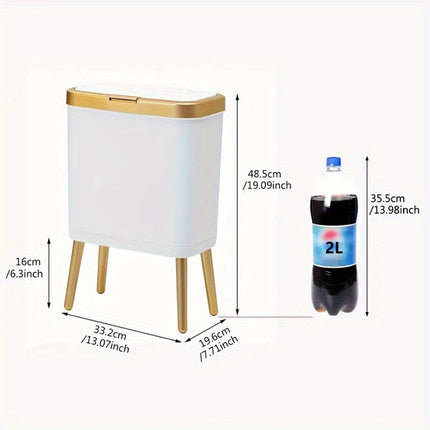 Modern Odour-Sealing Trash Can | 15L Stylish Waste Bin with Elevated Legs for Clean Living Spaces 4