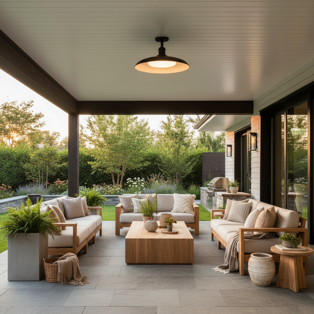Modern Outdoor Ceiling Light | Waterproof Semi Flush Mount Fixture for Patio 1