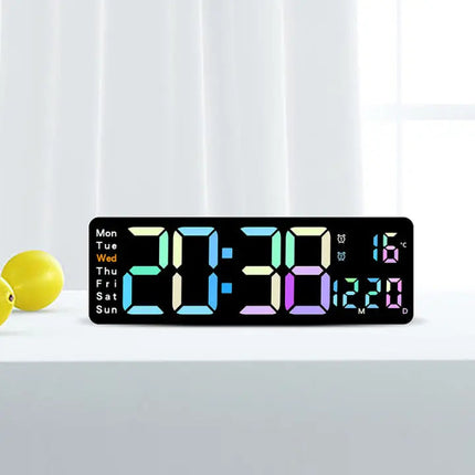 Modern RGB Wall Clock with Large LED Display & Remote Control | Stylish Timepiece for Home Ambiance 2