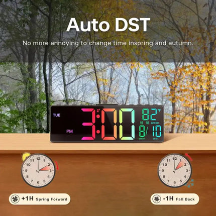 Modern RGB Wall Clock with Large LED Display & Remote Control | Stylish Timepiece for Home Ambiance 6