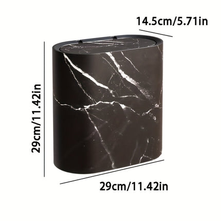 Modern Waste Bin | Bathroom Trash Can with Covered Lid | Slim Design for Compact Spaces 4
