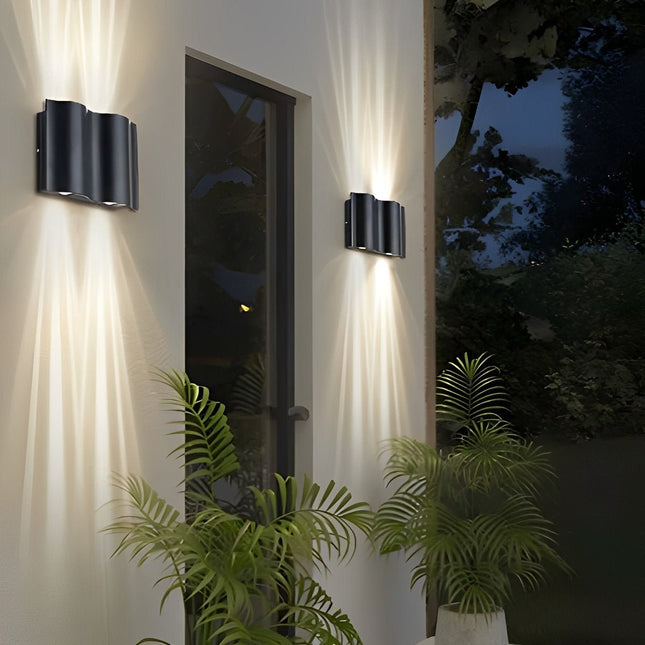 Modern Water Ripple LED Wall Sconce Light with Up & Down Lighting | Durable Design for Outdoor Use 1