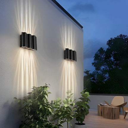 Modern Water Ripple LED Wall Sconce Light with Up & Down Lighting | Durable Design for Outdoor Use 3