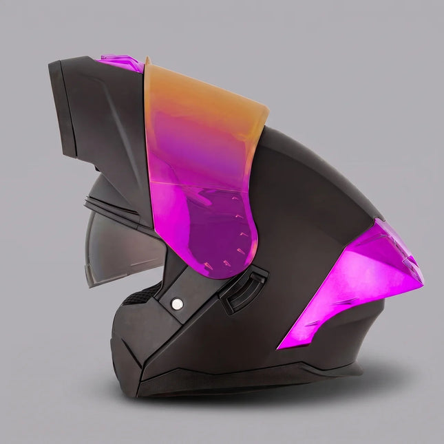 Modular Helmet | Iridescent Purple Design with Flip-Up Chin | Stylish Safety for Daily Rides 0