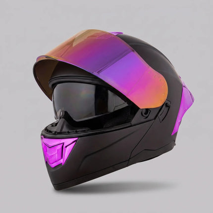 Modular Helmet | Iridescent Purple Design with Flip-Up Chin | Stylish Safety for Daily Rides 2