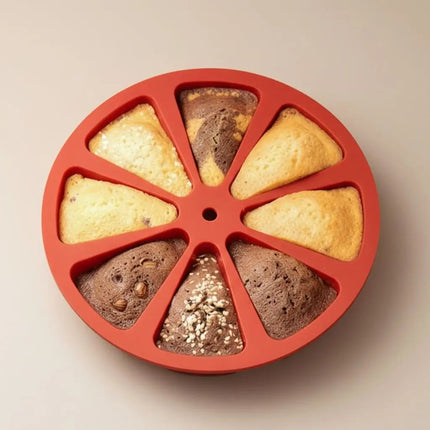Silicone Molds for Baking, Nonstick Cake Pan with Segments, Reusable Silicone Baking Pan for Cornbread and Brownies