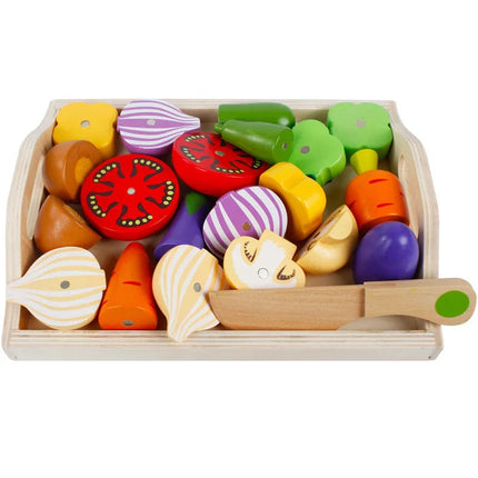 Montessori Kitchen Toy Set | Wooden Fruits & Vegetables with Cutting Functionality | Eco-Friendly Play Food for Skill Development 5