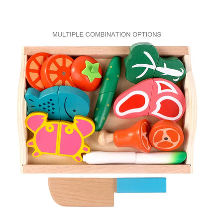 Montessori Kitchen Toy Set | Wooden Fruits & Vegetables with Cutting Functionality | Eco-Friendly Play Food for Skill Development 6