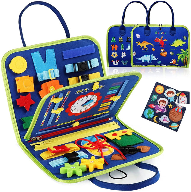 Montessori Learning Board | Toddler Activity Toy with 7 Engaging Activities | Develop Fine Motor Skills for Ages 1-4 0