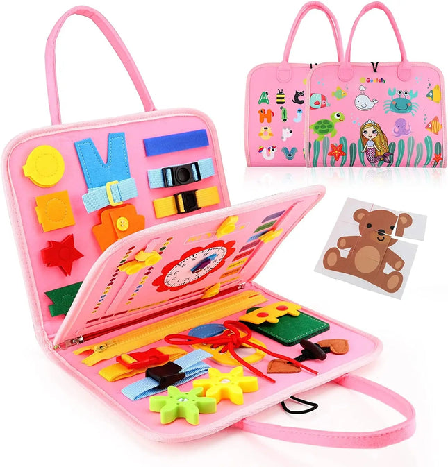 Montessori Learning Board | Toddler Activity Toy with 7 Engaging Activities | Develop Fine Motor Skills for Ages 1-4 1