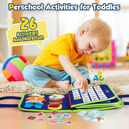 Montessori Learning Board | Toddler Activity Toy with 7 Engaging Activities | Develop Fine Motor Skills for Ages 1-4 4