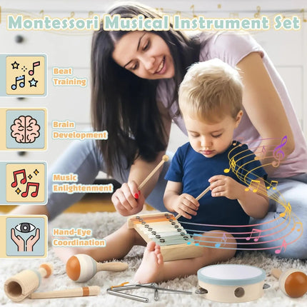 Montessori Musical Instrument Set for Toddlers with Professionally Tuned Sounds | Educational Gift for Early Music Discovery 1