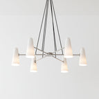 6 Heads ∅ 31.5″ x H 7.9″ / Dia 80cm x H 20cm / Nickel color & White