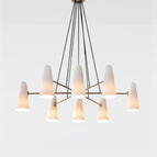 8 Heads ∅ 39.4″ x H 7.9″ / Dia 100cm x H 20cm / Brass & White