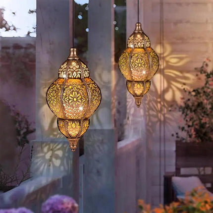 Moroccan Solar Lanterns | Artisan-Crafted Outdoor Lights with Automatic Activation | Weatherproof Design for Year-Round Ambiance 1