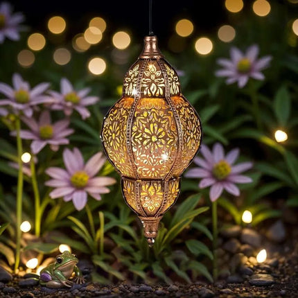 Moroccan Solar Lanterns | Artisan-Crafted Outdoor Lights with Automatic Activation | Weatherproof Design for Year-Round Ambiance 2