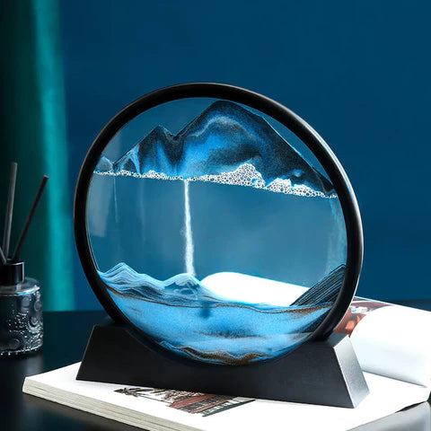 Moving Sand Art Sculpture with LED Light | Calming Desk Decoration for Relaxation 0